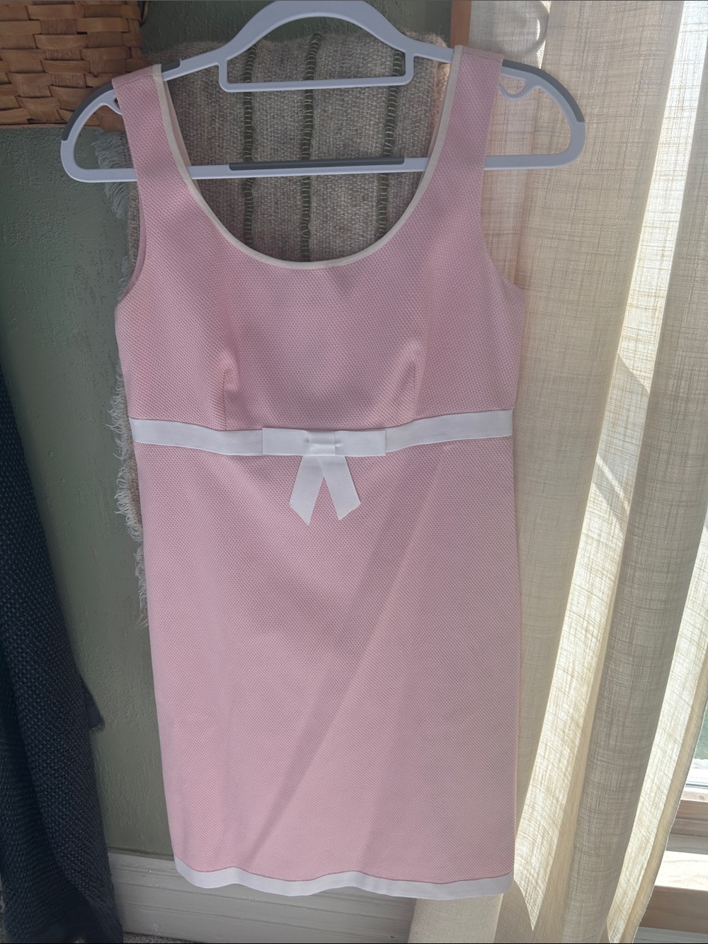 Classic Pink Sleeveless Bow-Accent Dress